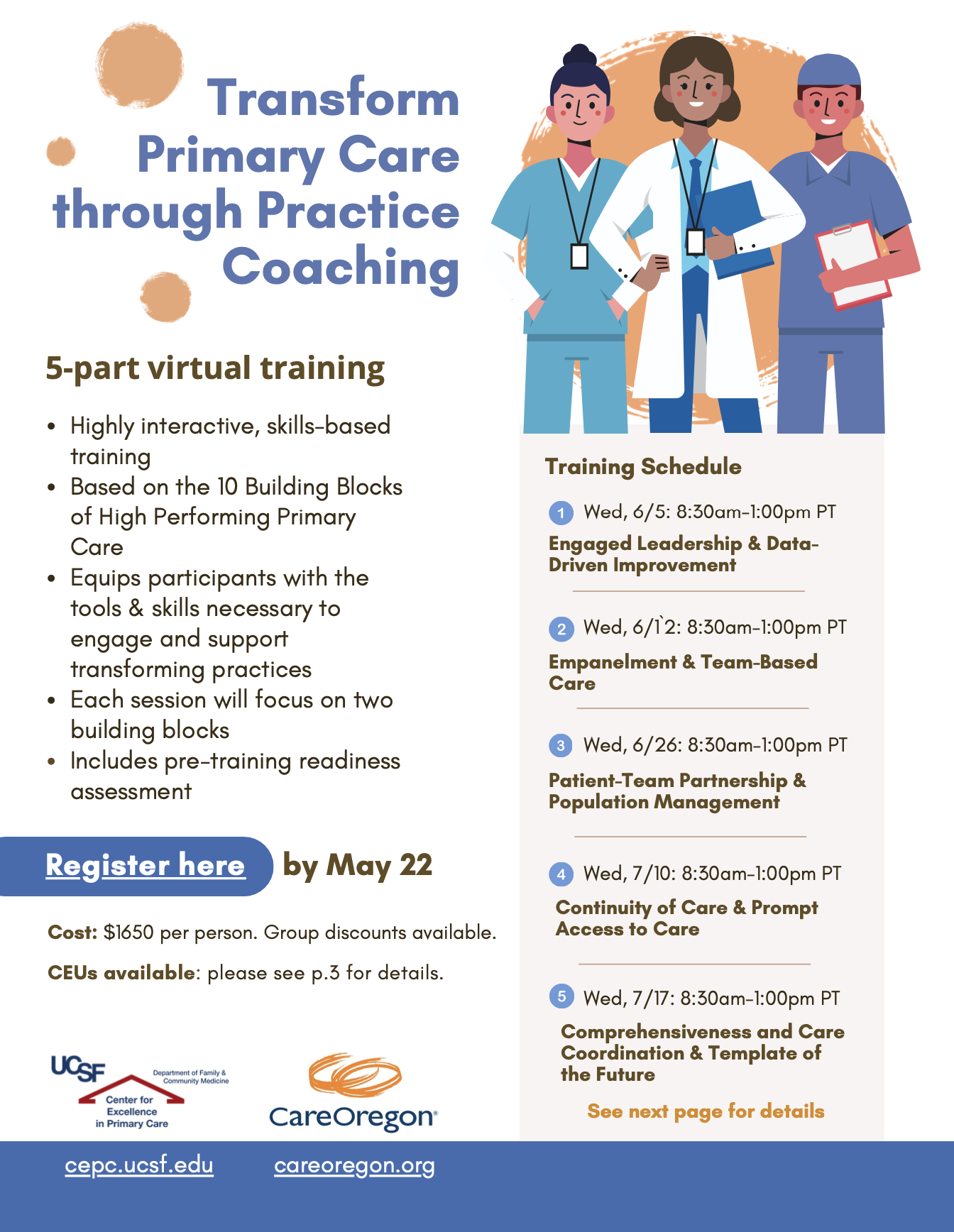 Practice coaching training flyer screenshot